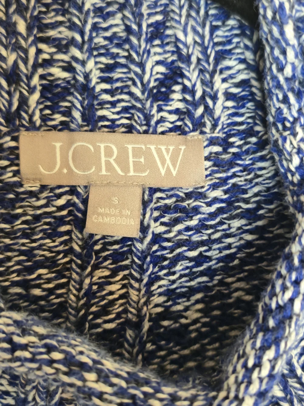 J.crew Rollneck Marled Blue Oversized Rubbed Cuff Sweater 2025